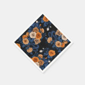 Verborgen in de rozen, oranje en blauw servet (Hoek)