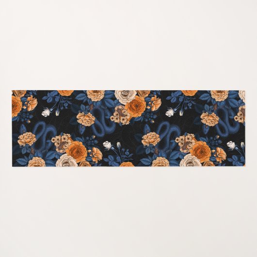 Verborgen in de rozen, oranje en blauw yogamat (Achterkant (horizontaal))