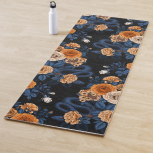 Verborgen in de rozen, oranje en blauw yogamat