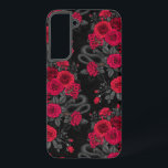 Verborgen in de rozen samsung galaxy hoesje<br><div class="desc">Rozen bloemen,  muizen en slangen,  handgeschilderd in Ps en Illustrator,  naadloos patroon</div>