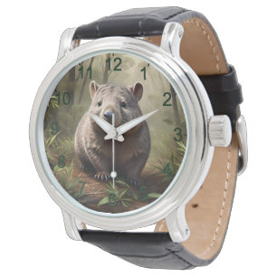 Verborgen in de Struik: een Aussie Wombat in het w Horloge