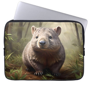 Verborgen in de Struik: een Aussie Wombat in het w Laptop Sleeve