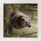 Verborgen in de Struik: een Aussie Wombat in het w Legpuzzel (Horizontaal)