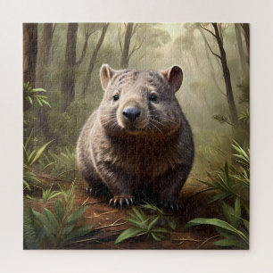 Verborgen in de Struik: een Aussie Wombat in het w Legpuzzel