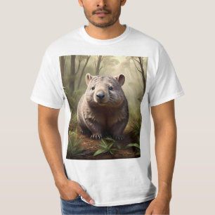 Verborgen in de Struik: een Aussie Wombat in het w T-shirt
