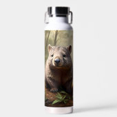 Verborgen in de Struik: een Aussie Wombat in het w Waterfles (Voorkant)