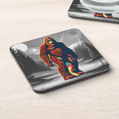 Verborgen in Plain Sight: Kleurrijke Bigfoot Bier Onderzetter (Linkerzijde)