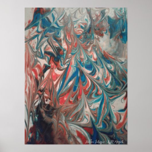 Verborgen Intrigue Swirling Abstract schilderen Poster (Voorkant)
