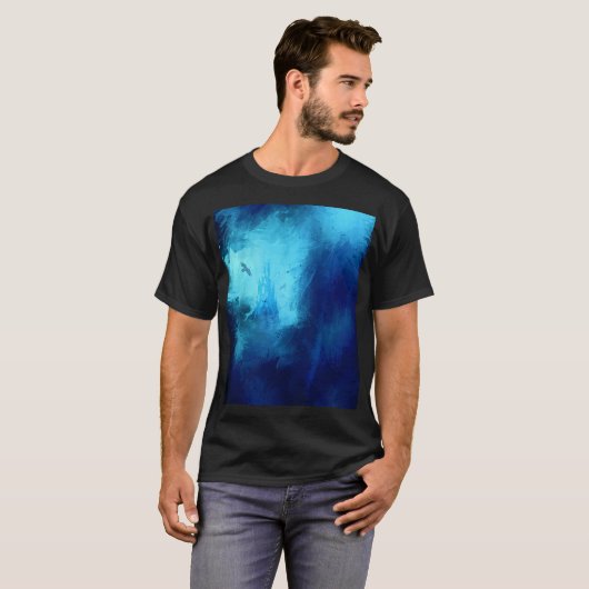 Verborgen kasteel in blauw bos t-shirt (Voorkant volledig)