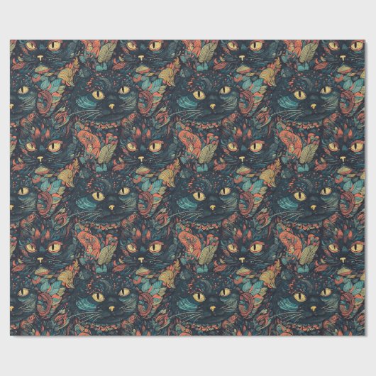 Verborgen kattenpatroon cadeaupapier (Vlak)