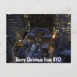 Verborgen kerstboom in Manhattan bij nacht Briefkaart