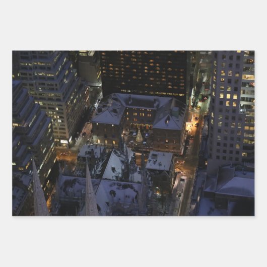 Verborgen kerstboom in Manhattan bij nacht Inpakpapier Vel (Voorkant 2)