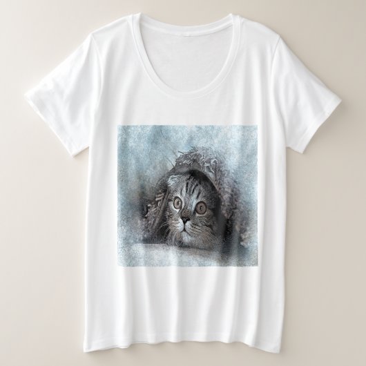 Verborgen Kitten Plus Sized Women's T-Shirt 4x (Design voorkant)