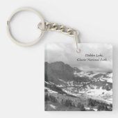 Verborgen Lake Glacier Nationaal Park Zwart Wit Sleutelhanger (Voorkant)