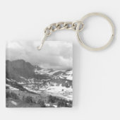 Verborgen Lake Glacier Nationaal Park Zwart Wit Sleutelhanger (Achterkant)