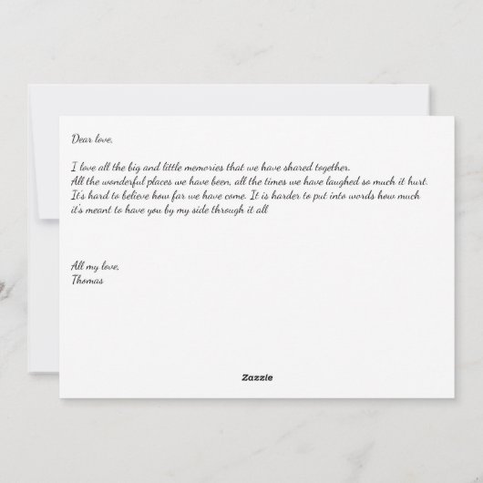 Verborgen Liefde: Schrijf je brief - Valentijn Kaa Feestdagenkaart (Achterkant)