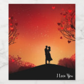 Verborgen Liefde: Valentijnswijnlabel Wijn Etiket (Enkel label)