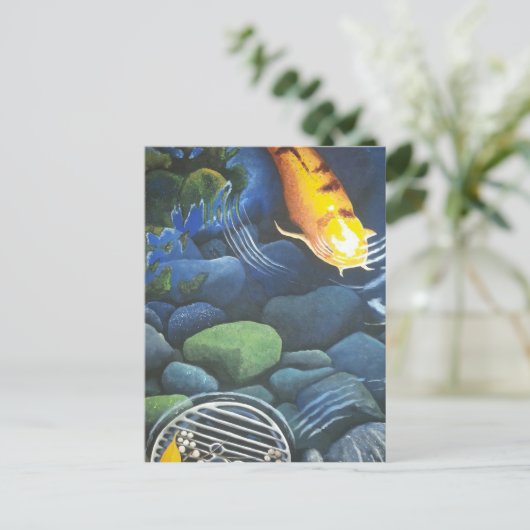 Verborgen Magische Vijver Koi Briefkaart (Staand voorkant)