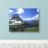Verborgen meer, alpenweiden, rotsstrata en timb canvas afdruk (Insitu (Houten vloer))