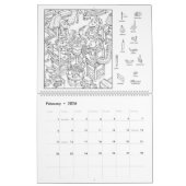 Verborgen object en kleurboek kalender (Feb 2026)