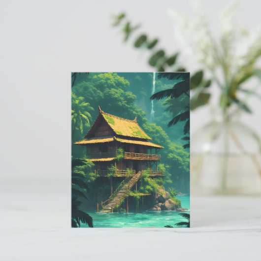 Verborgen Rumah in het Regenwoud Briefkaart (Staand voorkant)