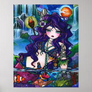 "Verborgen schatten" Zeemeermin Gyspy Fairy Fantas Poster