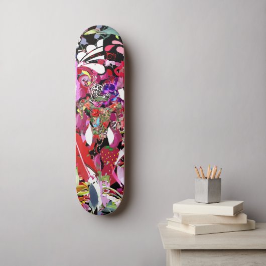 Verborgen schedel skateboard (Muurkunst)