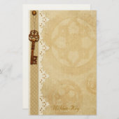 Verborgen sleutel - Stationery Steampunk Briefpapier (Voorkant / Achterkant)
