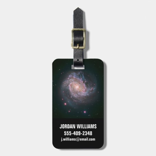 Verborgen spiraal Galaxy Messier 83. 2 Bagagelabel (Voorkant verticaal)