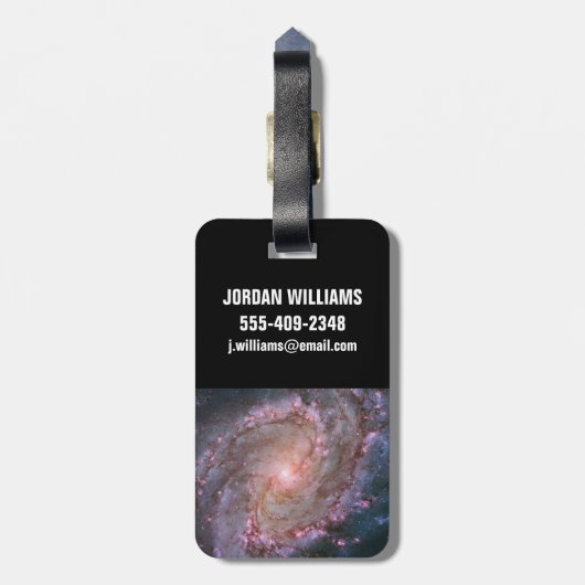 Verborgen spiraal Galaxy Messier 83. Bagagelabel (Achterkant verticaal)