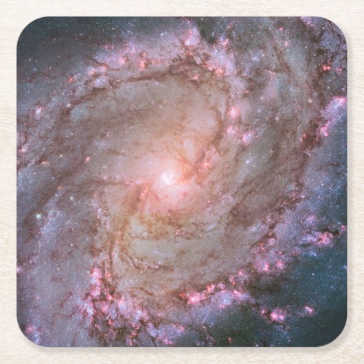 Verborgen spiraal Galaxy Messier 83. Kartonnen Onderzetters (Voorkant)