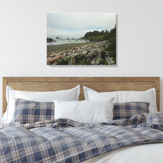 Verborgen strand I in Redwood National Park Canvas Afdruk (Insitu (Slaapkamer))