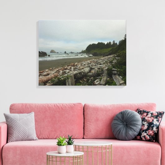 Verborgen strand I in Redwood National Park Canvas Afdruk (Insitu (Woonkamer))