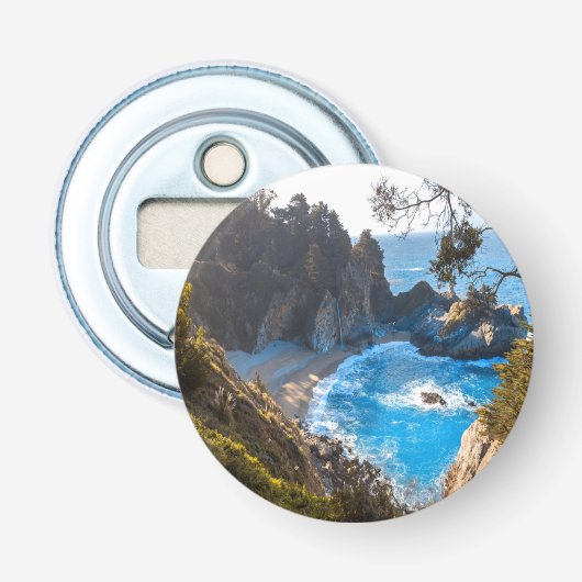 Verborgen strand Paradise Ocean Waves Button Flesopener (Voorkant)