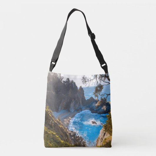 Verborgen strand Paradise Ocean Waves Crossbody Tas (Achterkant)