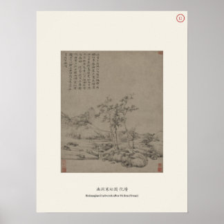 Verborgen stroom & Koude dennen - Ni Zan, Yuan Dyn Poster
