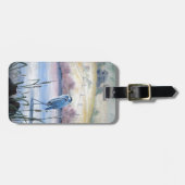 Verborgen Valley Blue Heron Pastel AcrylArt Bagagelabel (Voorkant horizontaal)