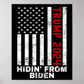Verborgen voor Biden Kinder Mannen Trump Flag Anti Poster