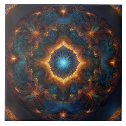 Verborgen vuur donker Abstract Tegeltje (Voorkant)