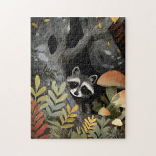 Verborgen wasbeer grillige illustratie legpuzzel