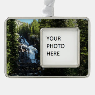 Verborgen Waterval in Grand Teton National Park Verzilverd Omlijst Ornament