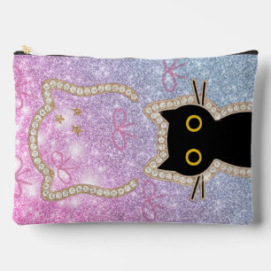 Verborgen Zwarte Kat Spiedende Schattige Kawaii Ka Etui