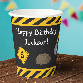 Verbouwing Happy Birthday met Age Boy Papieren Bekers