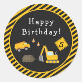 Verbouwing Happy Birthday met Age Boy Ronde Sticker (Voorkant)