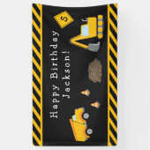 Verbouwing Happy Birthday met Age Boy Spandoek (Verticaal)