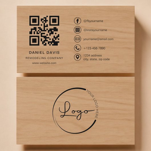 Verbouwingsbedrijf Hout Professioneel QR Code Visitekaartje