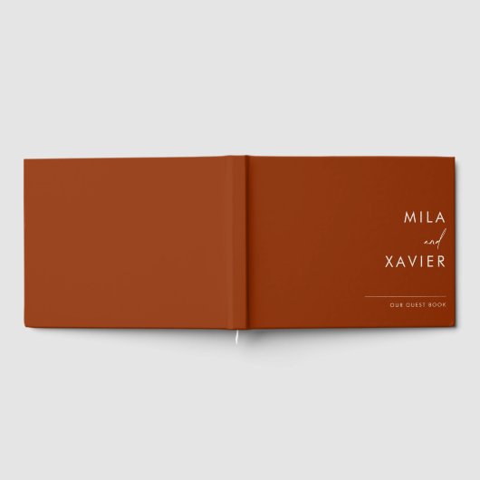 verbrand amber | Modern Minimal Wedding Guestbook Gastenboek (Volledig)