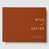 verbrand amber | Modern Minimal Wedding Guestbook Gastenboek (Voorkant)