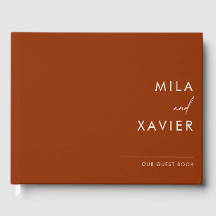 verbrand amber   Modern Minimal Wedding Guestbook Gastenboek