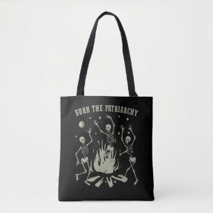Verbrand de patriarchale griezelige feministische  tote bag
